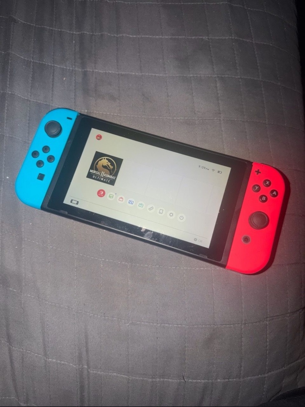 Nintendo Switch Console with Neon Blue & Neon Red Joy-Con read description